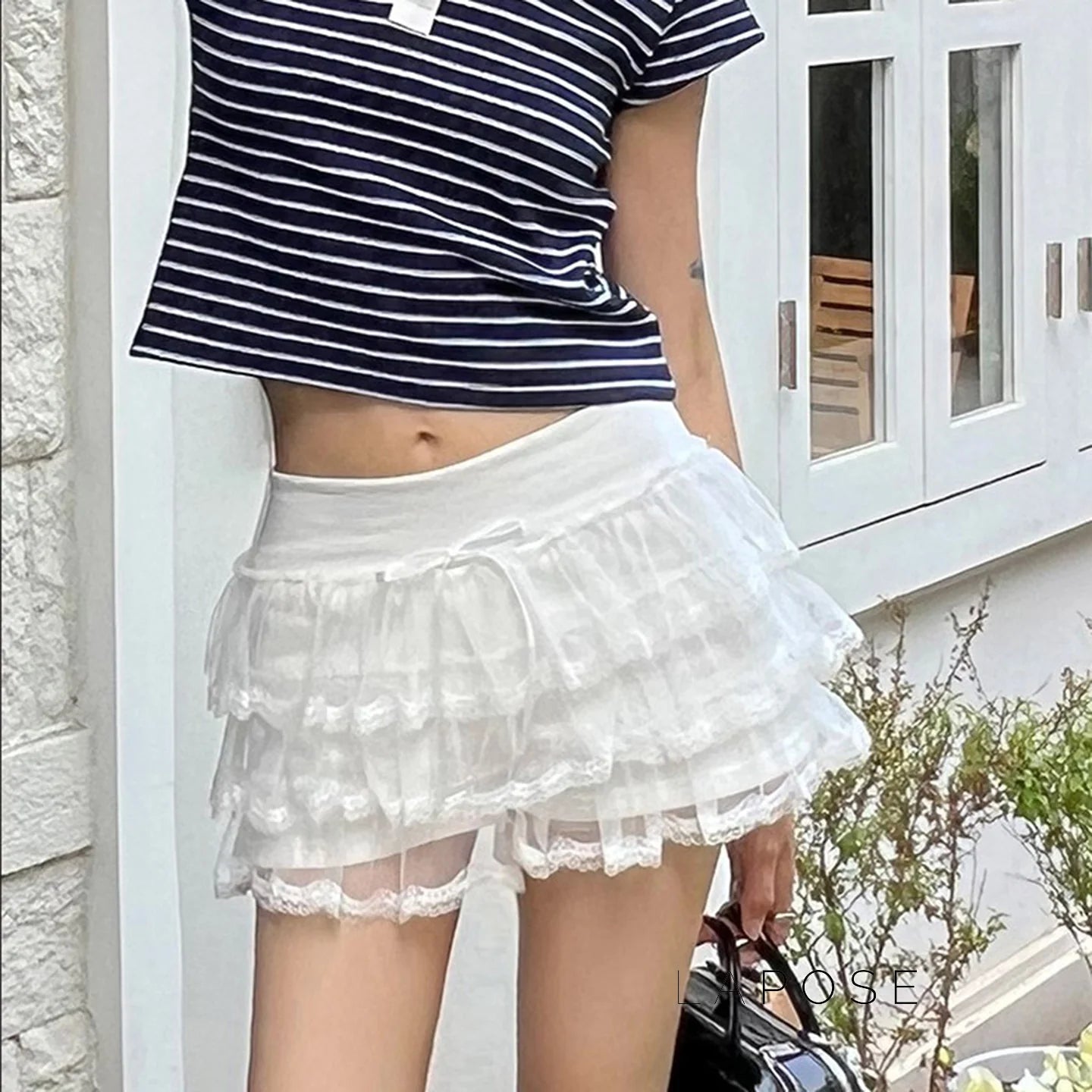 Auburn Lace Tiered Mini Skirt