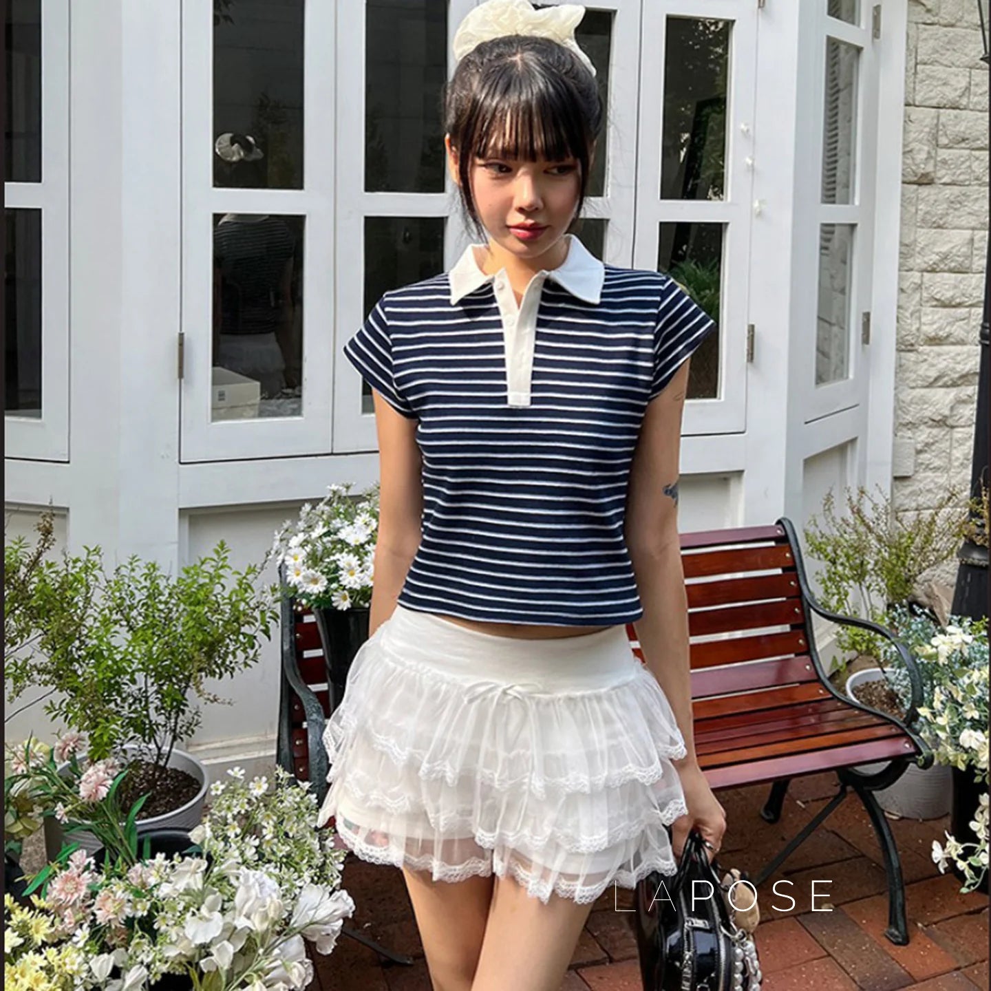 Auburn Lace Tiered Mini Skirt