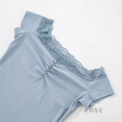 Augusta Lace Bardot Crop Top