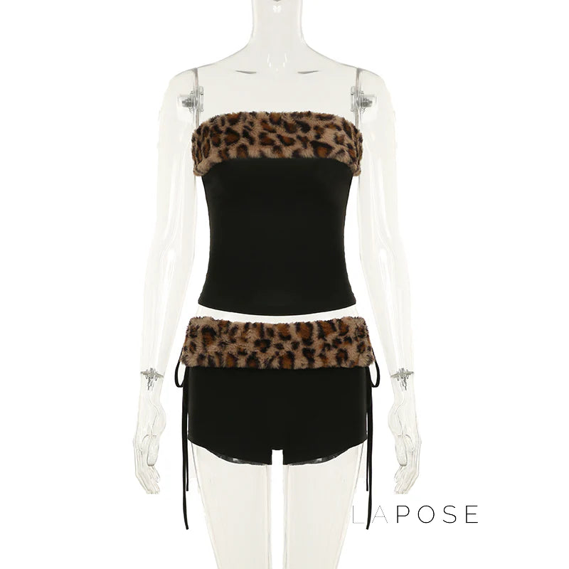 Avalon Leopard Ruched Short Set