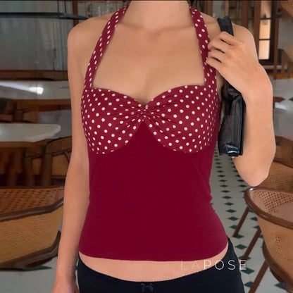 Aylin Polka Dot Halter Top