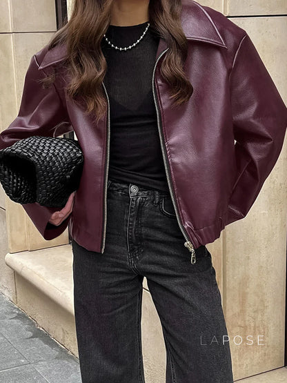Ayven Oversized Faux Leather Jacket