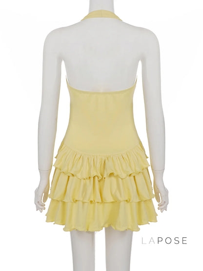 Aziya Halter Pleated Mini Dress