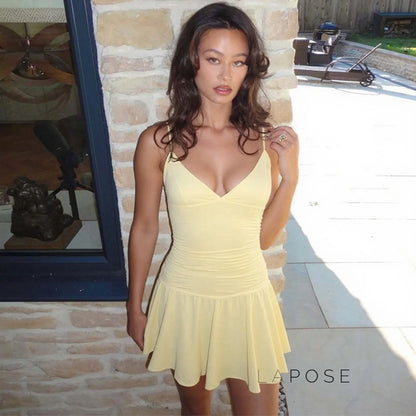 Blakelee Pleated Strappy Mini Dress