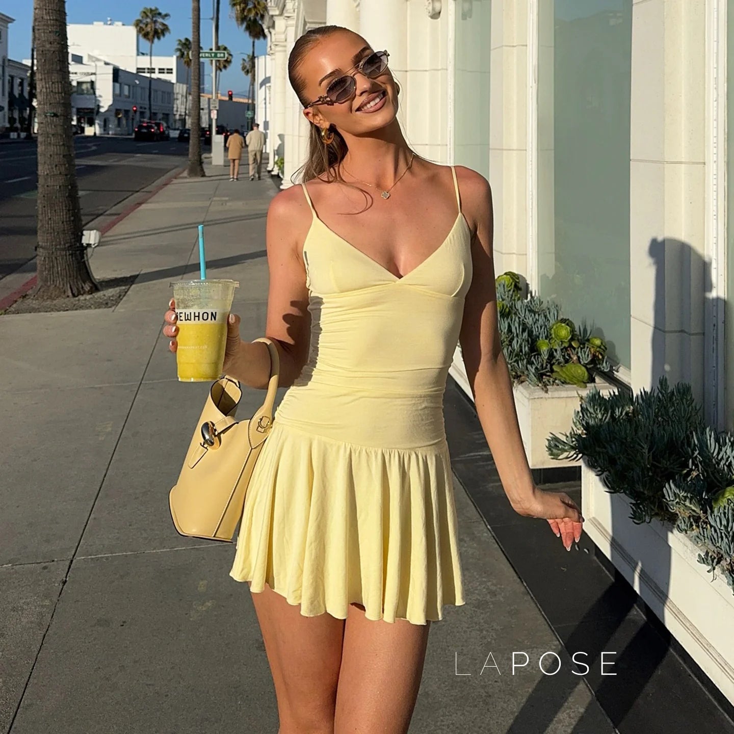 Blakelee Pleated Strappy Mini Dress