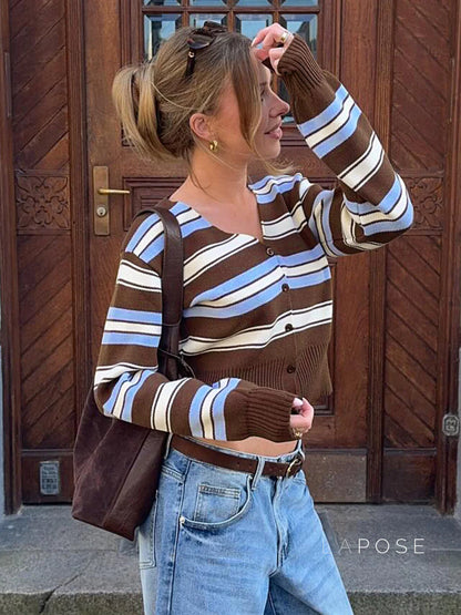 Blakelynn Striped Button Cardigan