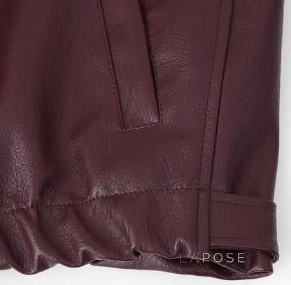 Brenna Lapel Faux Leather Jacket