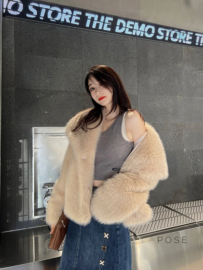 Brisa Plush Faux Fur Coat