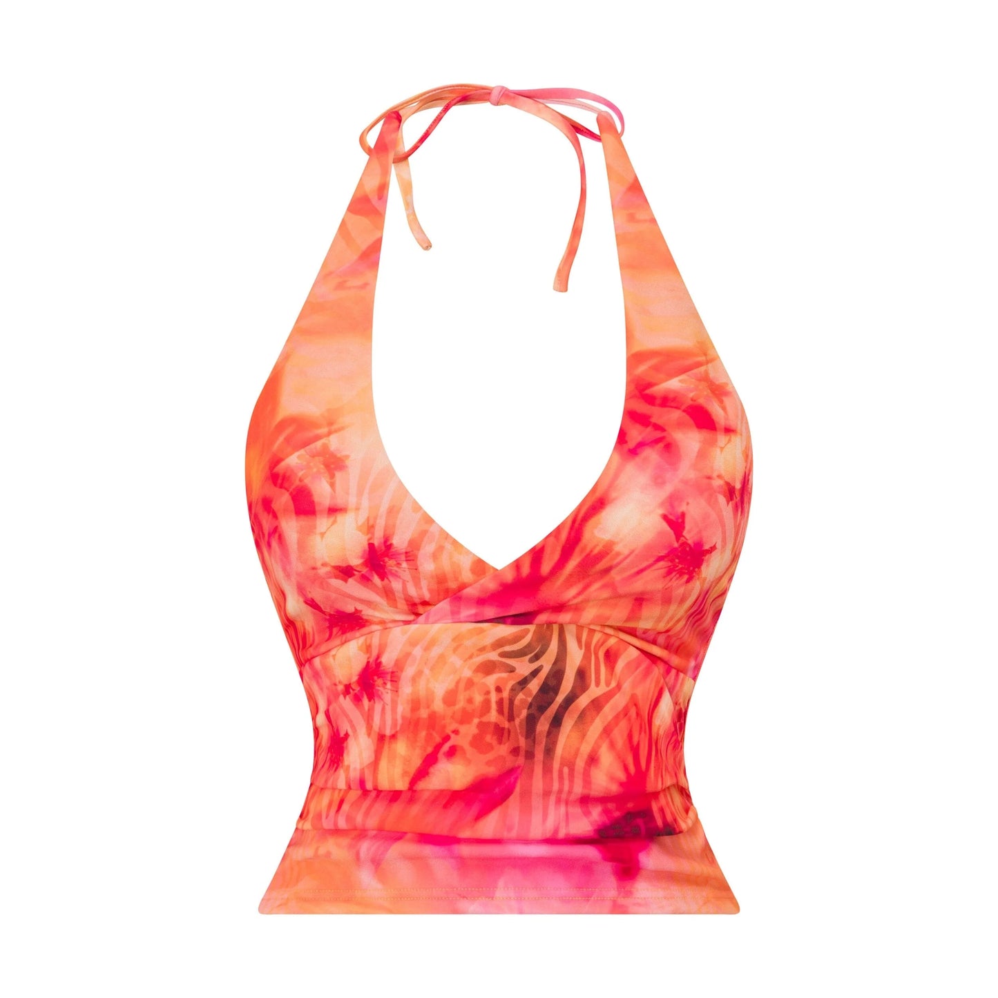 Brylee Printed Halter Crop Top