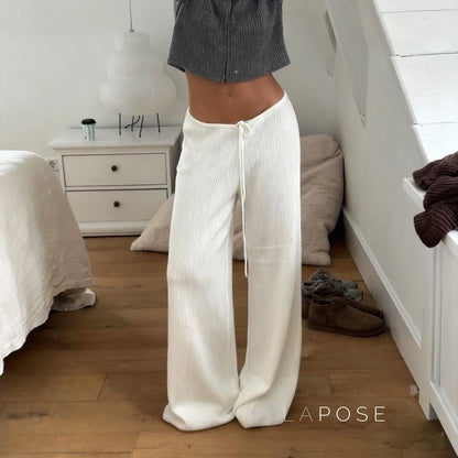 Cana Drawstring Knit Wide-Leg Pants
