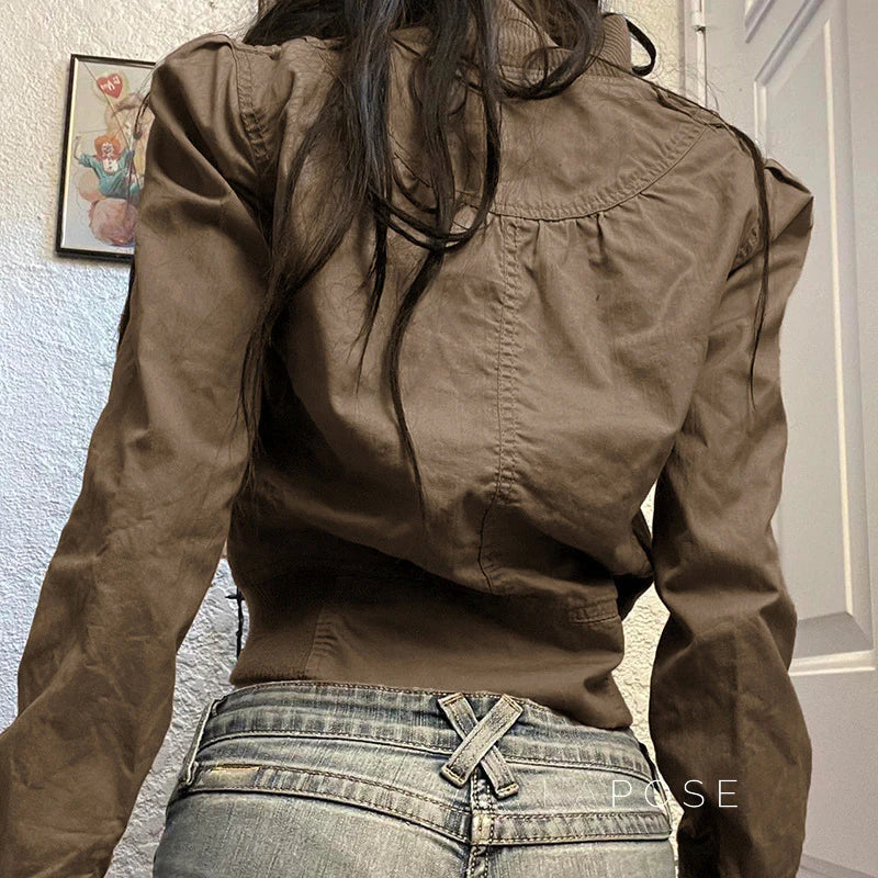 Carlynn Striped Bomber Jacket