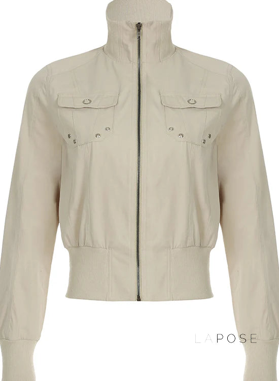 Carlynn Striped Bomber Jacket