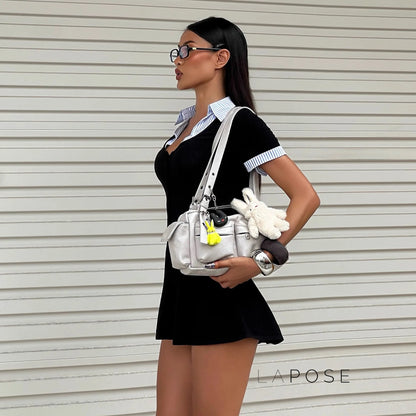 Carmyn Polo Patchwork Mini Dress