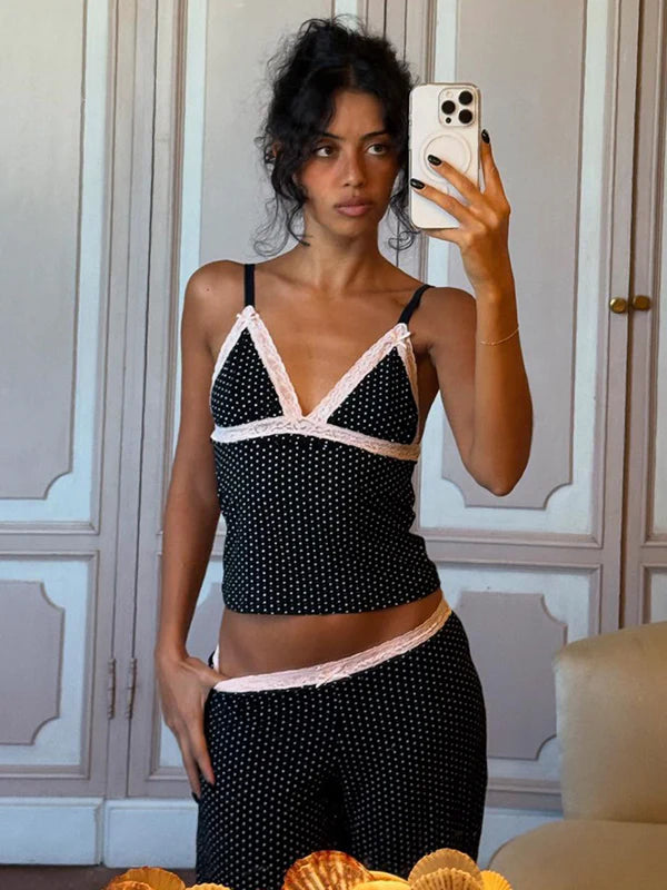 Cheyanne Lace Polka Dot Set