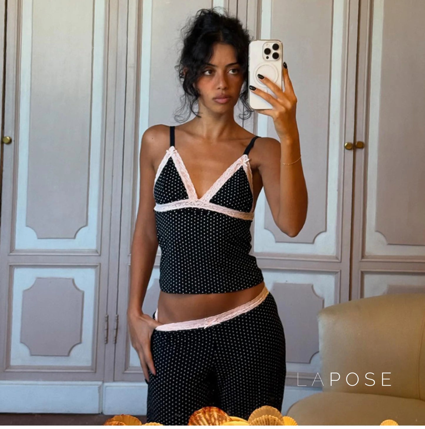 Cheyanne Lace Polka Dot Set