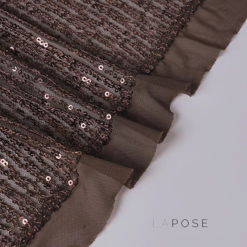 Christine Sequin Halter Skirt Set