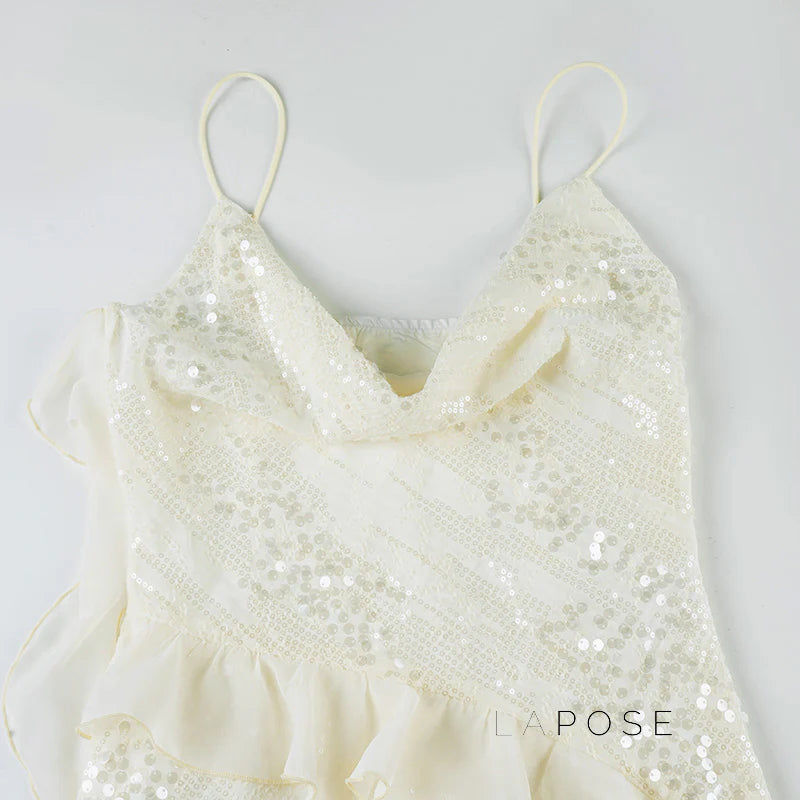 Chyna Sequin Cowl Neck Mini Dress