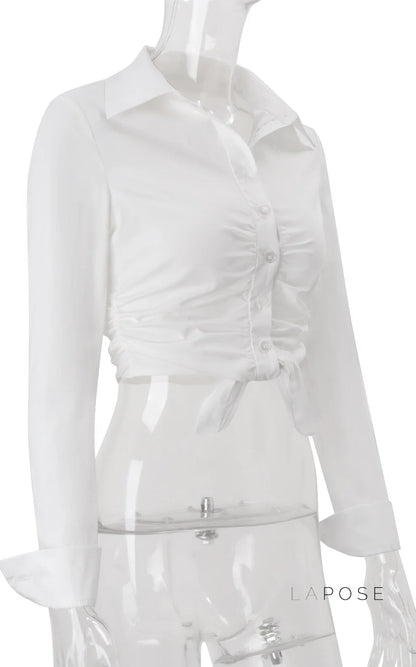 Clarke Tie-Front Crop Top