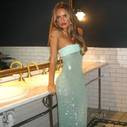 Collette Backless Sequin Gown