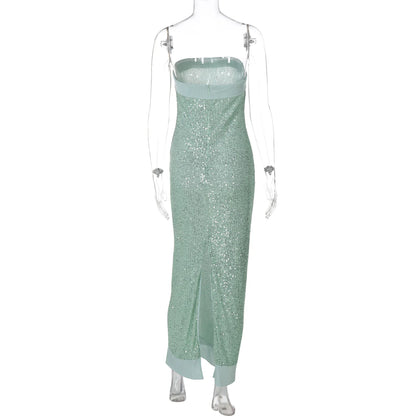 Collette Backless Sequin Gown
