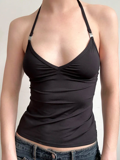 Coraline Metal Halter Top