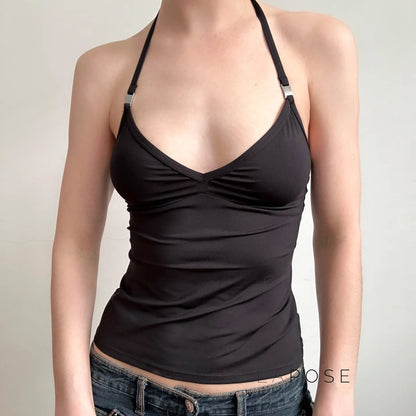 Coraline Metal Halter Top