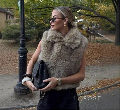 Corbin Faux Fur Lapel Vest