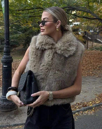 Corbin Faux Fur Lapel Vest