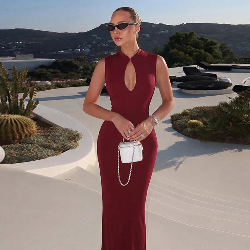 Cut-out Slit Maxi Dress