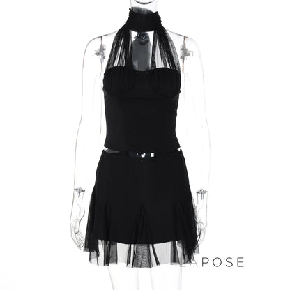 Daleysa Halter Ruched Skirt Set