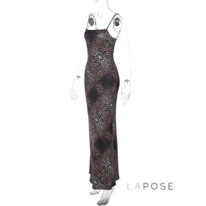 Damaris Strappy Leopard Maxi Dress