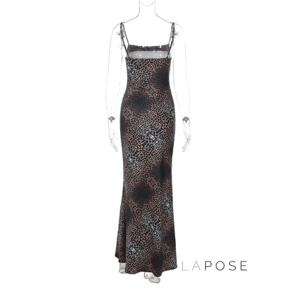 Damaris Strappy Leopard Maxi Dress