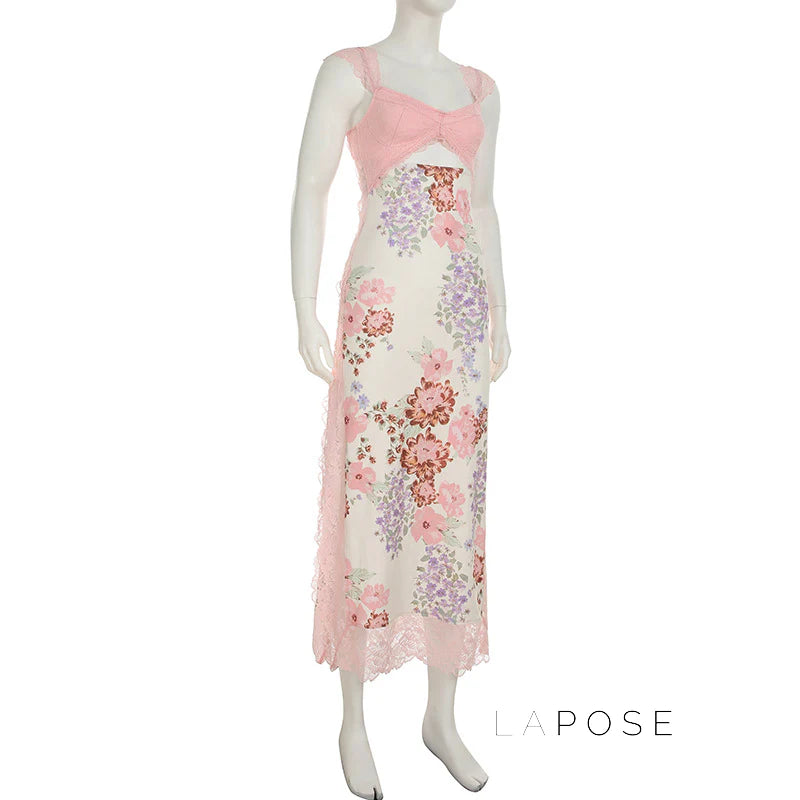 Darling Lace Slit Maxi Dress