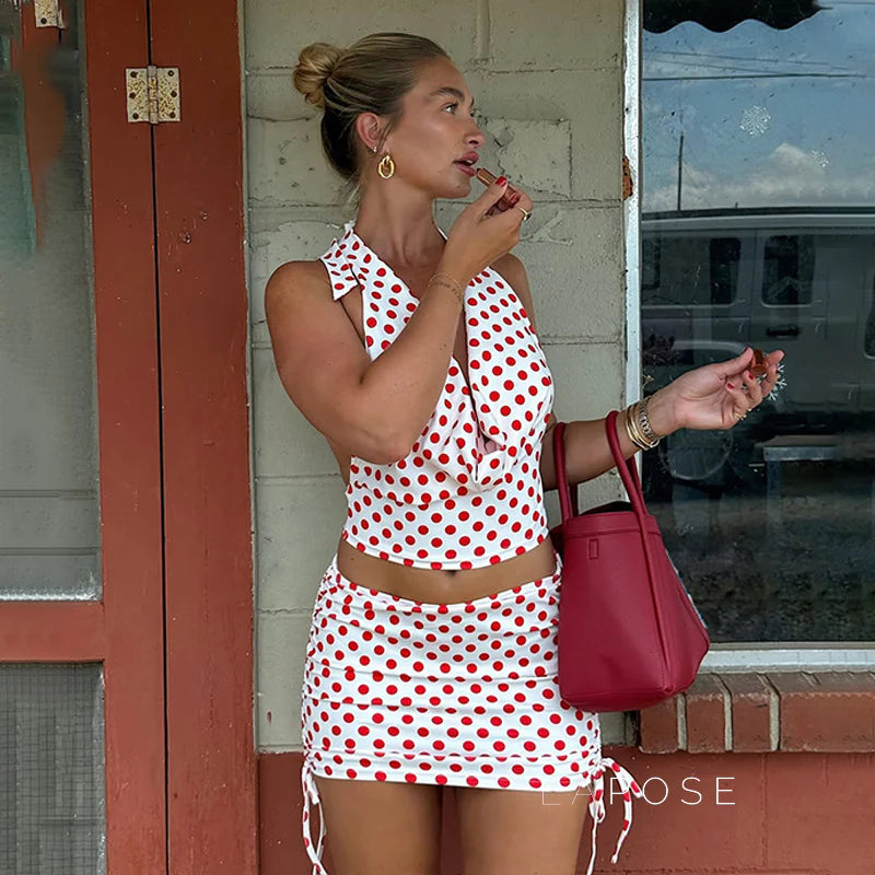 Dayna Polka Dot Skirt Set