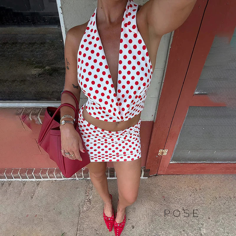 Dayna Polka Dot Skirt Set