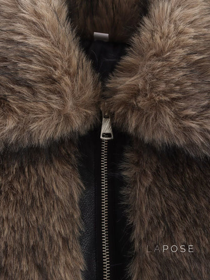 Eleonore Colorblock Faux Shearling Jacket