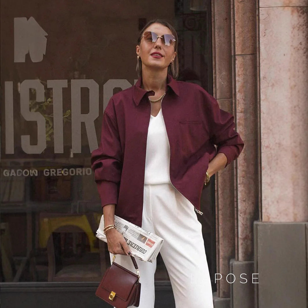 Eliza Collared Bomber Jacket