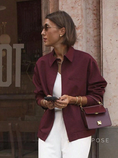 Eliza Collared Bomber Jacket
