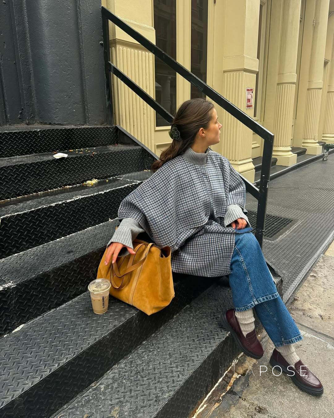 Ellyana Plaid Cape Coat