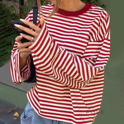 Elva Contrast Stripe Long Sleeve Top