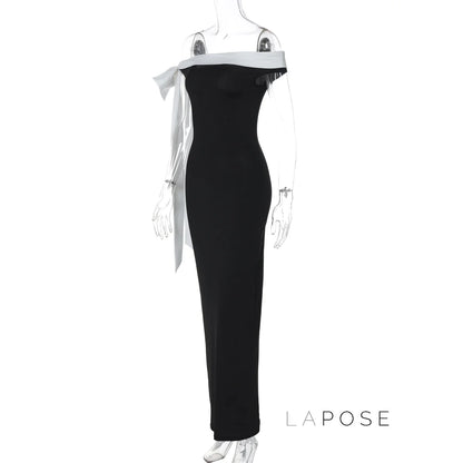 Elyanna Off Shoulder Bow Maxi Dress