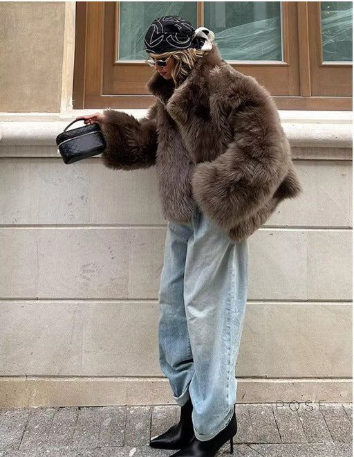 Eman Plush Faux Fur Jacket