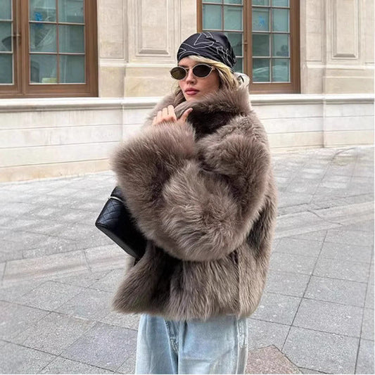 Eman Plush Faux Fur Jacket