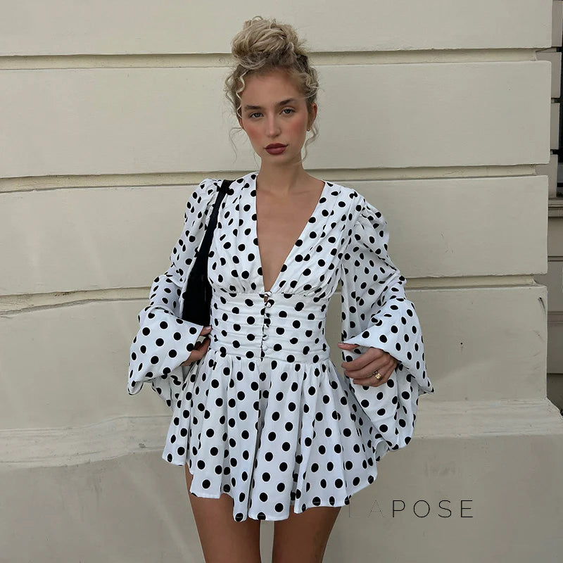 Embry Polka Dot Puff Sleeve Dress