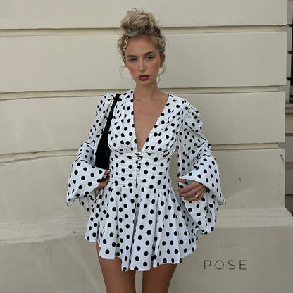 Embry Polka Dot Puff Sleeve Dress