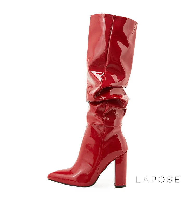 Emree Patent Block Heel Boots