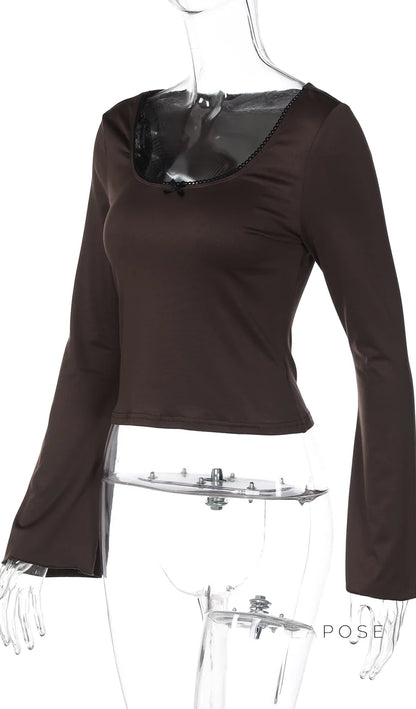 Eulalia Lace Flared Sleeve Top