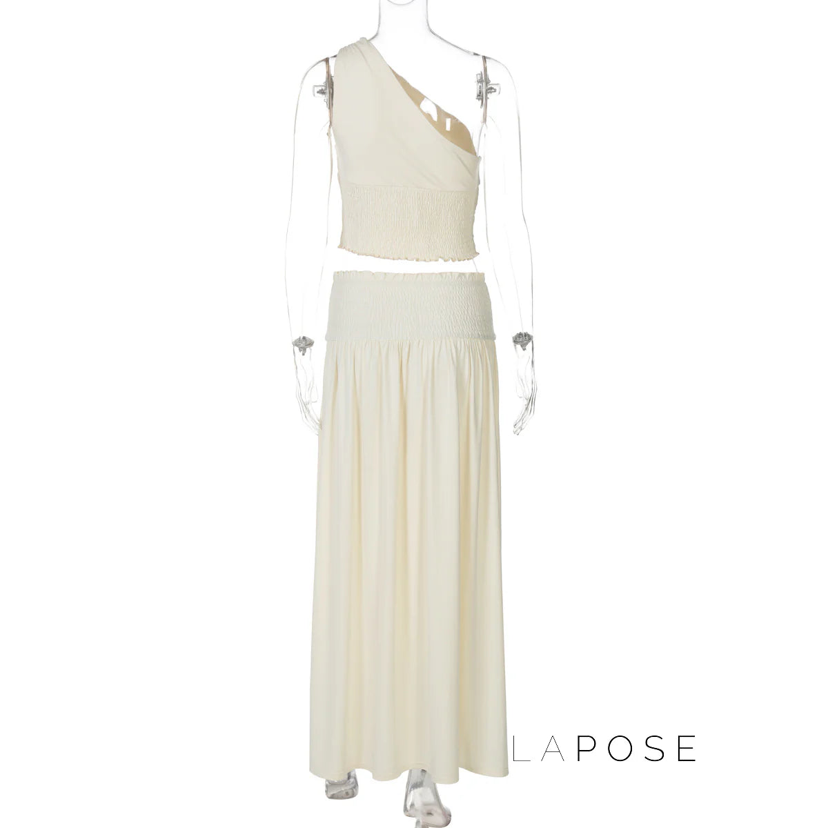 Everett One-Shoulder Pleated Skirt Set