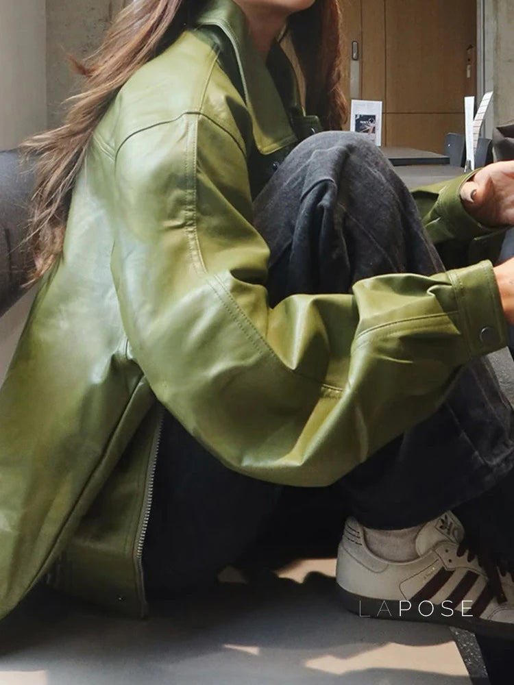 Evie Oversize Leather Jacket