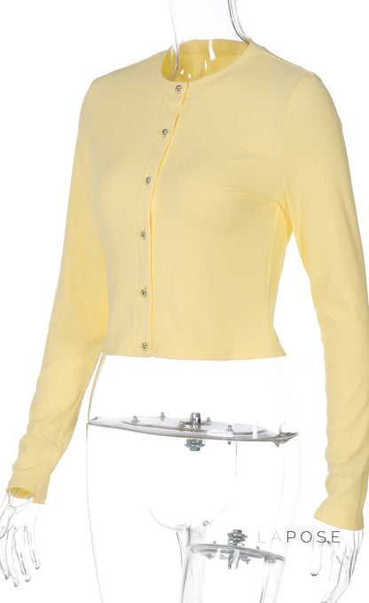 Fatimah Ribbed Button-Up Cardigan